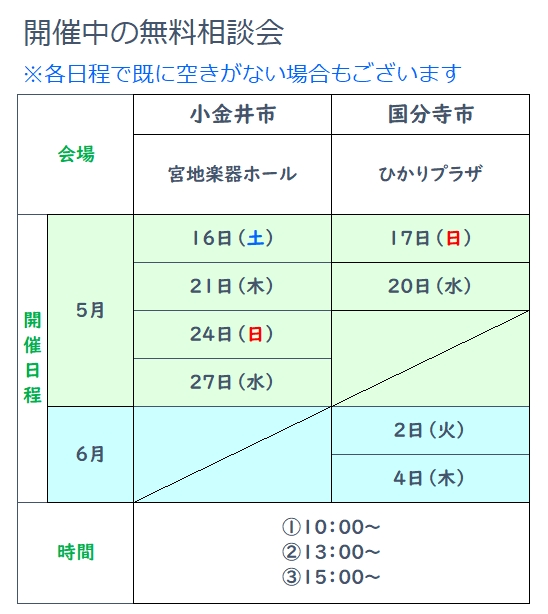 小金井市宮地楽器ホール　5月16日（土）、21日（木）、24日（日）、27日（水） 国分寺市ひかりプラザ　5月17日（日）、20日（水）、6月2日（火）、4日（木）全日程共通で①10時、②13時、③15時